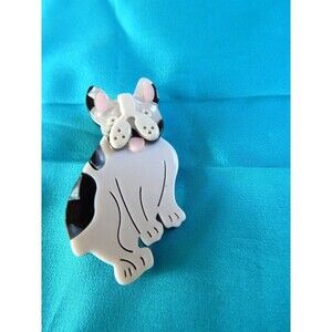 Vintage Handmade Frenchie French Bulldog Acrylic. 2.5ins Tall.